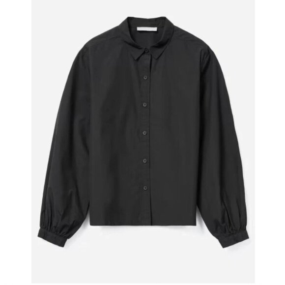 Everlane Organic Cotton Prep Shirt Black GUC 2 - Picture 2 of 10
